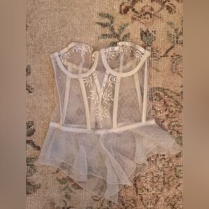 Victoria's Secret Sheer White Lace Corset